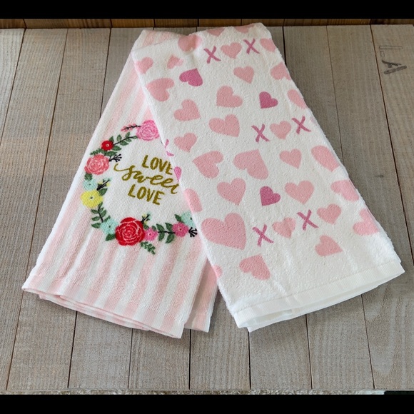 Valentines Day Kitchen Towels New 2 Towels - Picture 2 of 4